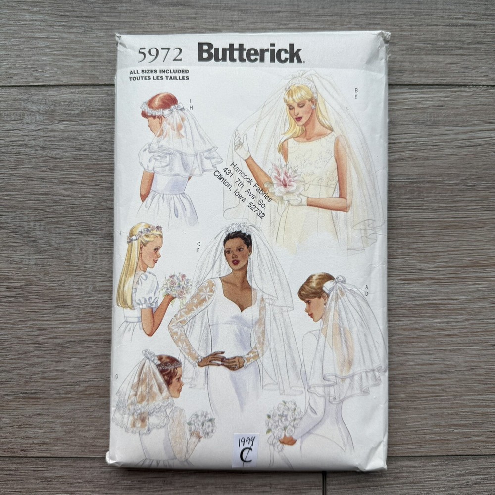 Butterick 5972 Bridal Veils & Headpieces Sewing Pattern for Misses & Girls in All Sizes