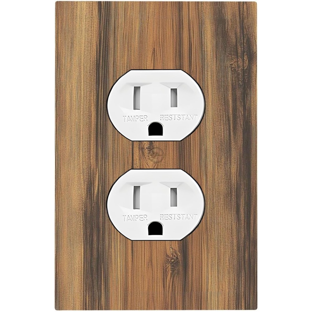Outlet Covers Vintage Rustic Country Brown Wood 1 Gang Duplex Light Switch Co...