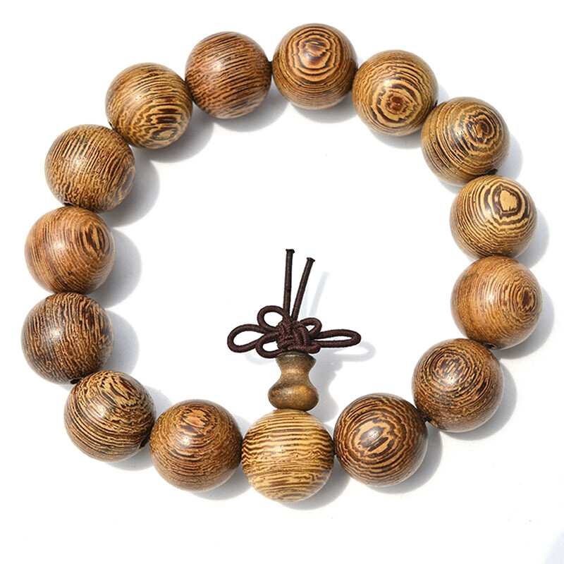 15mm Wood Tibet Buddha Buddhist Prayer Beads Bracelet Mala Bangle Wrist.a5