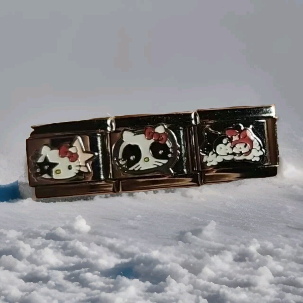 Hello Kitty Rock Star Kuromi Melody Stainless Steel 9mm Italian Charm  