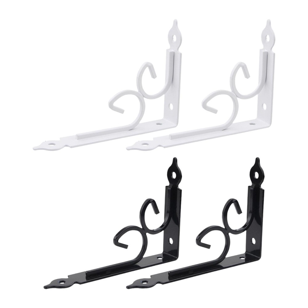 2-Pack Metal Floating Wall Shelf Brackets - Triangle Corner Mounting Braces  