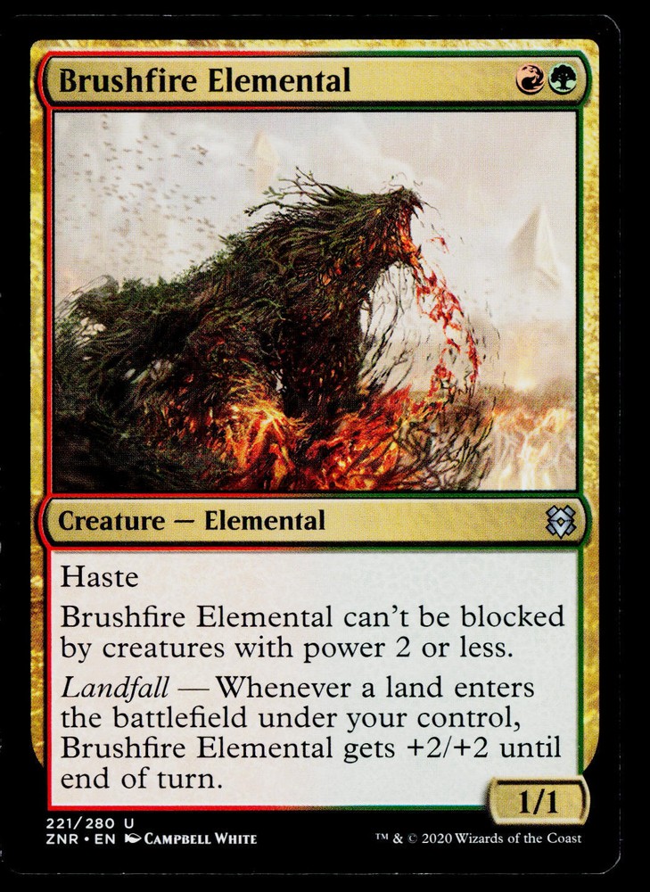 Brushfire Elemental MTG Multicolor Card #221 ZNR Magic the Gathering-image