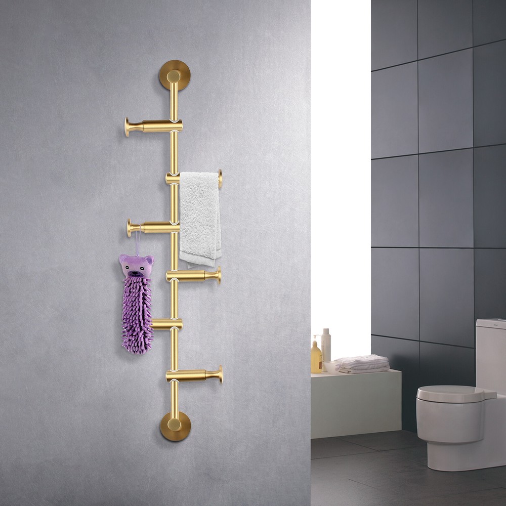 Retro Coat Rack Wall Mounted Clothes Hat Rack with 6 Hooks Coat Hanger Max. 20kg