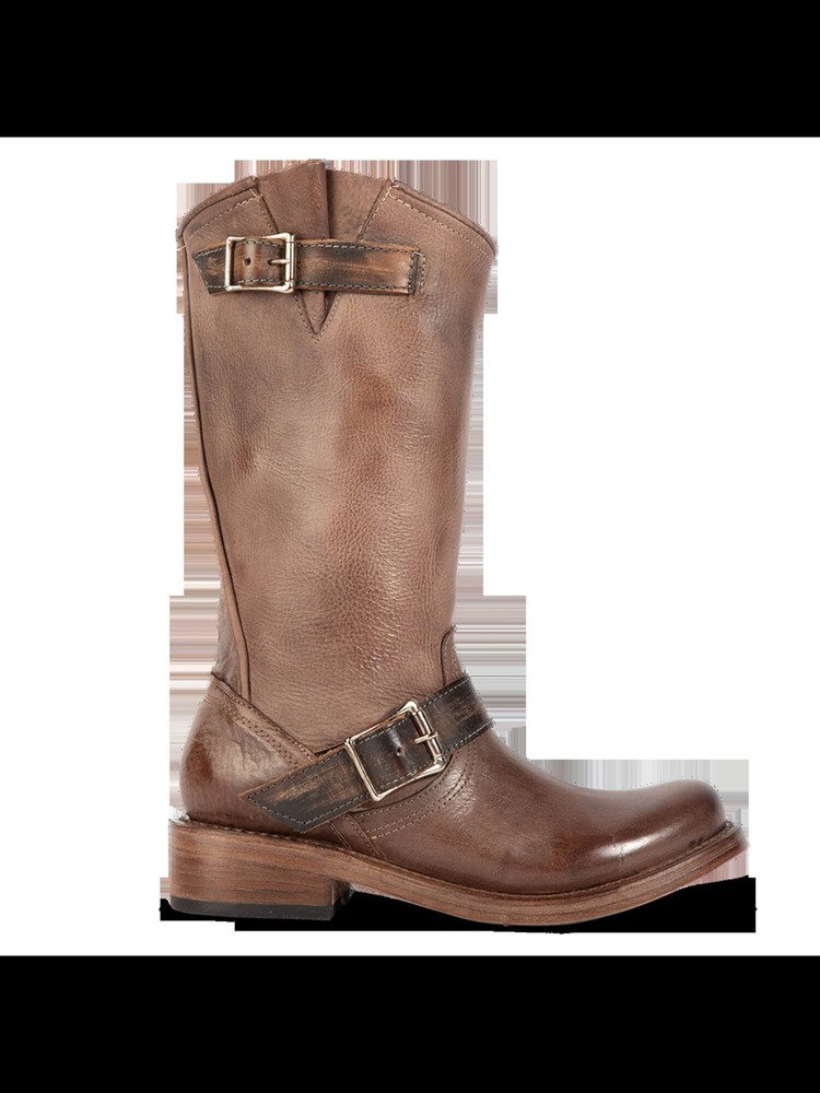 STEVEN Womens Brown Crosby Round Toe Block Heel Slip On Leather Slouch Boot 11 M