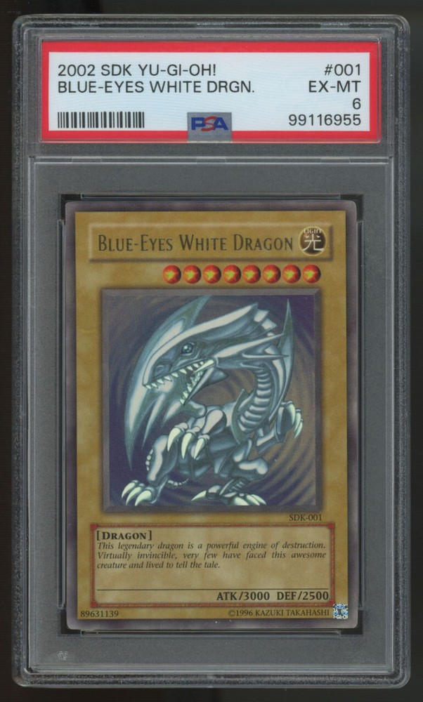2002 Yugioh Blue-Eyes White Dragon Holo SDK-001 PSA 6 Graded Card