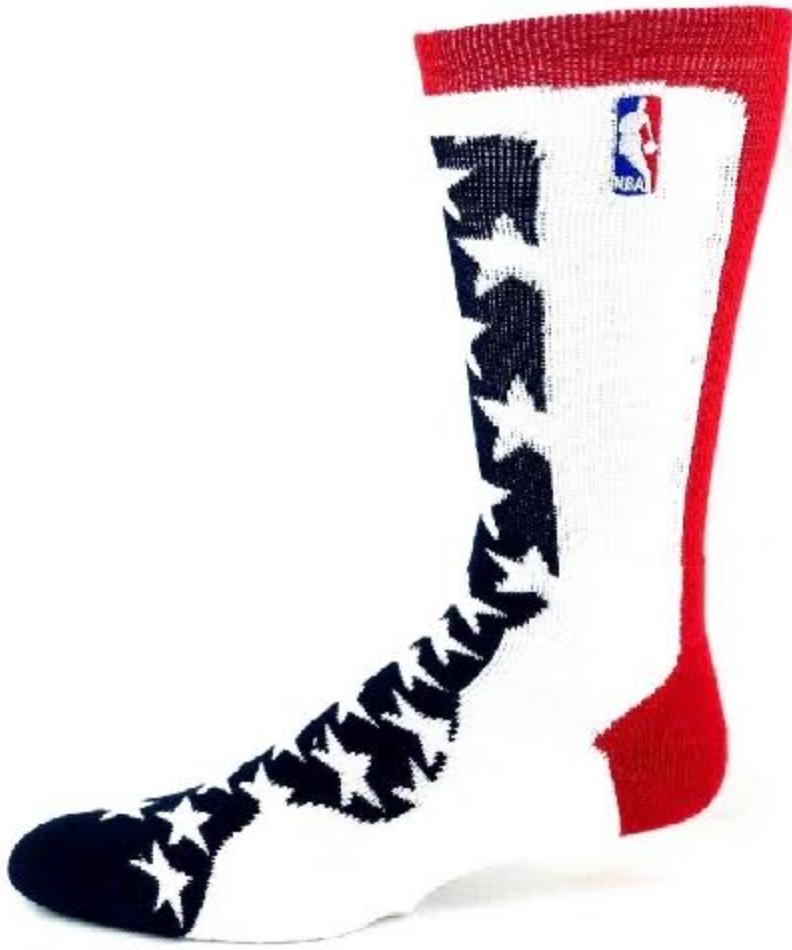 NBA Logoman White Patriotic Veterans Olympics Military United States Crew Socks