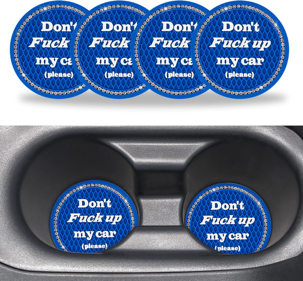 Garhomxy Car Coasters for Cup Holders, 4Pcs Universal Non-Slip Bling Cup Holder