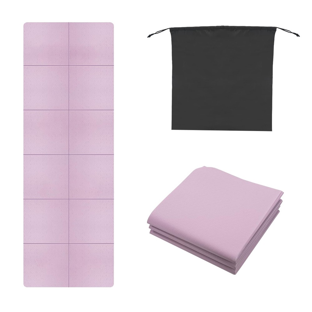 Portable 6mm Non-Slip TPE Yoga Mat with Carry Bag for Travel Pilates & Sports