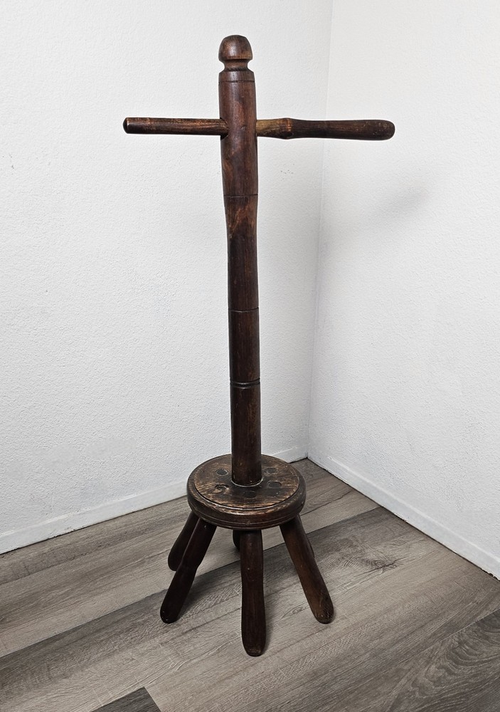 Antique Primitive 6 Legged Oak Victorian Wooden Washing Dolly