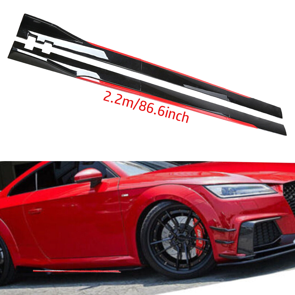 For Audi TT RS 8J 8N Side Skirt Extension Body Kit Splitter Spoiler Glossy Black