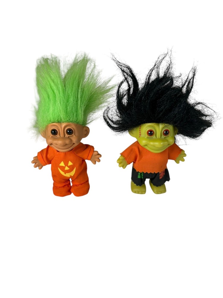Trolls Russ Frankenstein Orange Shirt Patches on Pants Jack O'Lantern Pumpkin