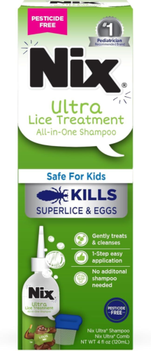 Nix Ultra Superlice Treatment All-in-One Shampoo 4 Fl Oz with Lice Comb