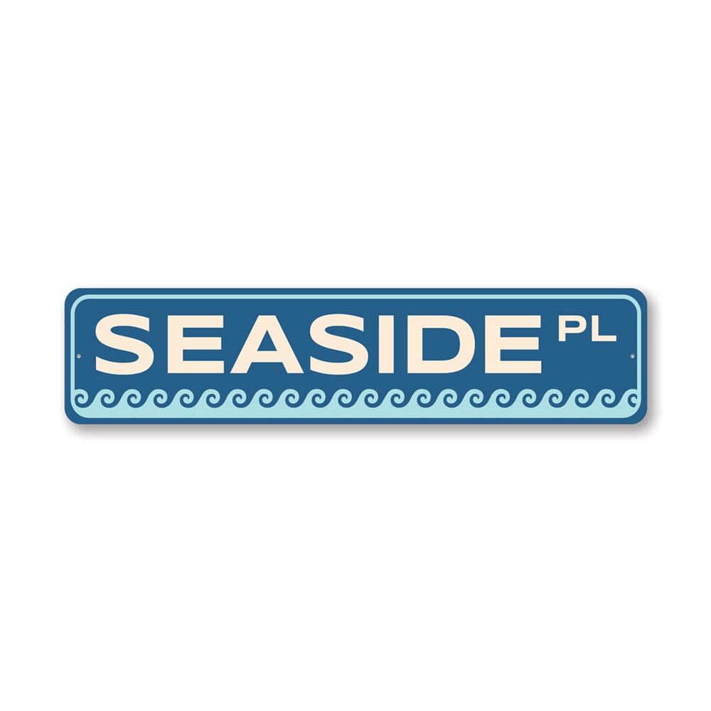 Seaside Place Metal Sign