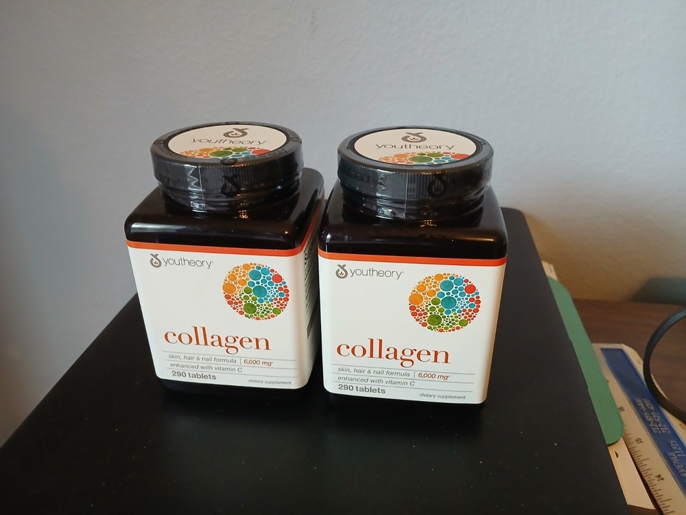 2 BOTTLES Youtheory Collagen, 6,000 mg, 290 Tablets each