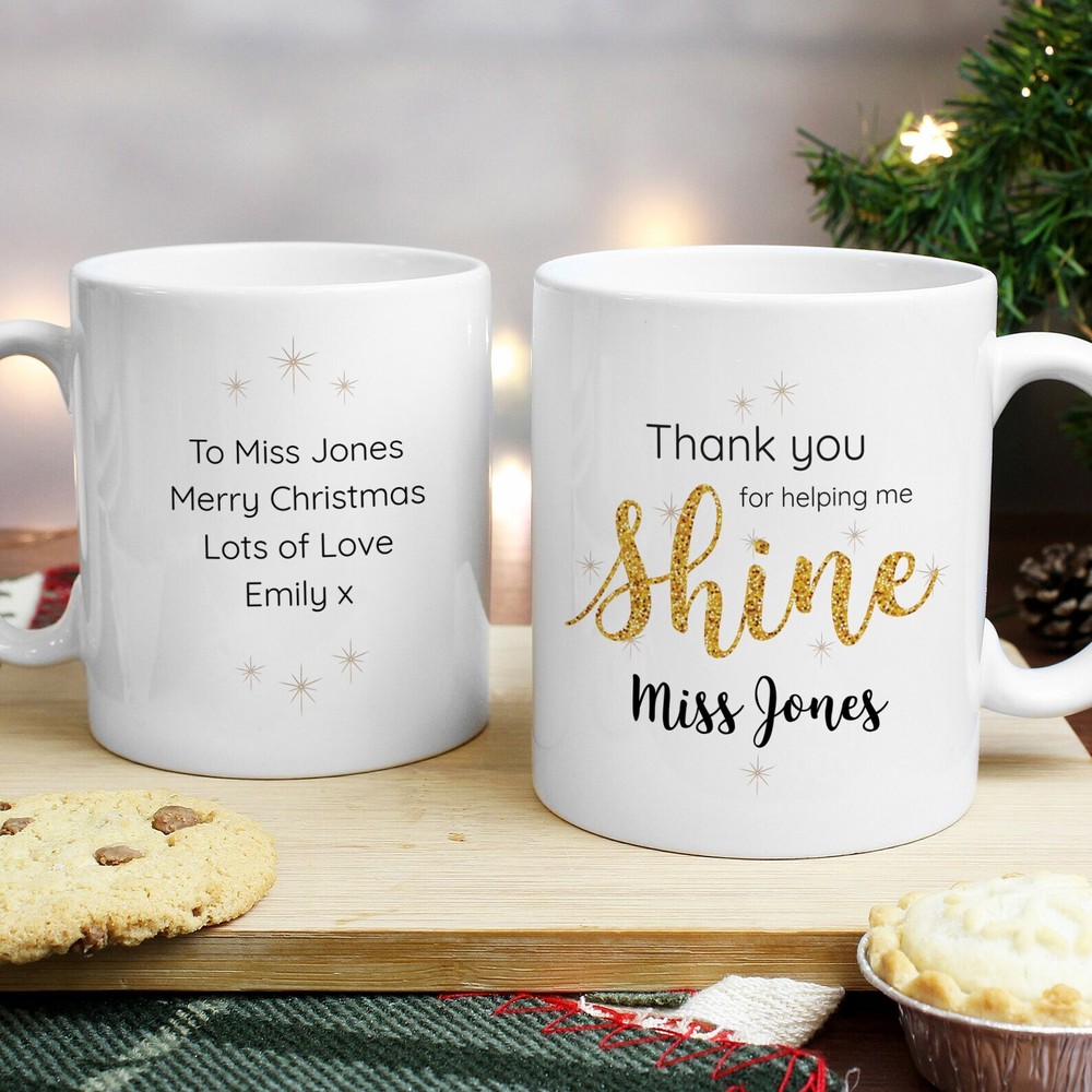 Personalised Teacher Mug Thank You For Helping Me Shine End Of Year Gift Best
