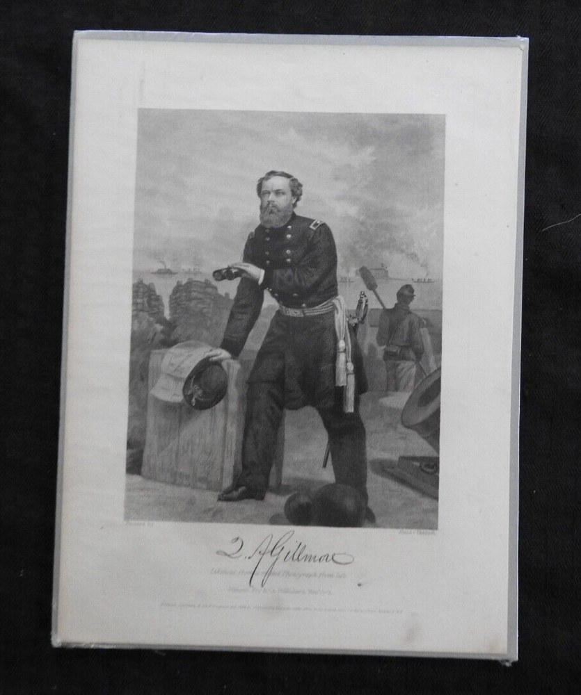 1864 Civil War General Q.A. Gillmore Engraved Print by Alonzo Chappel