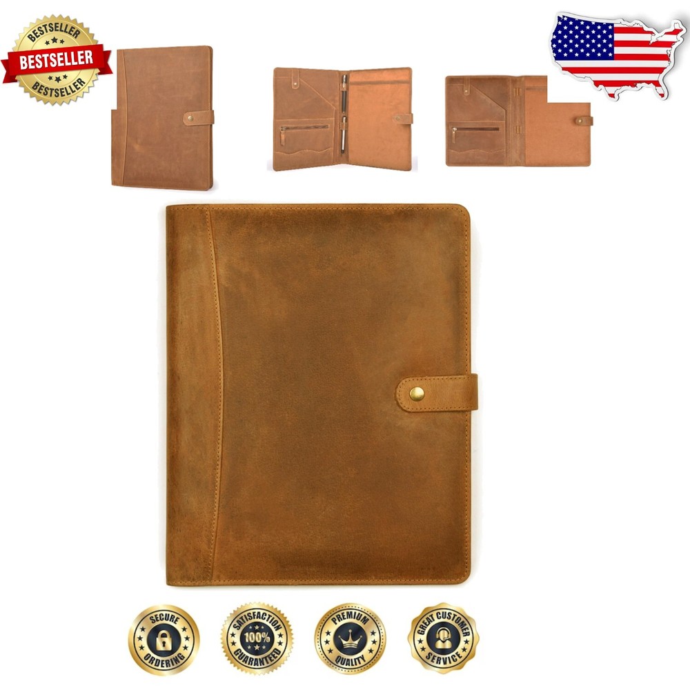 Lightweight Genuine Leather Organizer – Stylish Resume Folder for Professionals