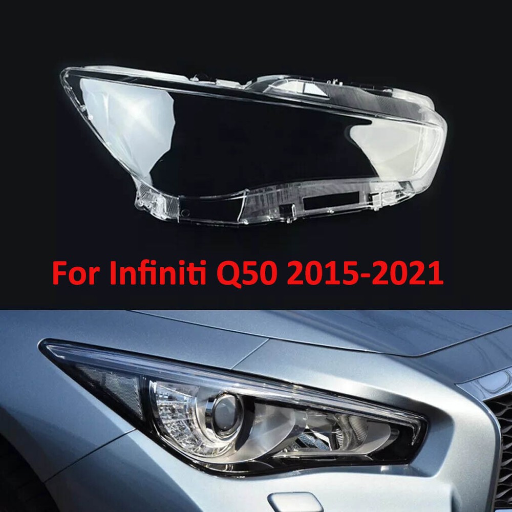 Right Headlight Lens Cover Clear Headlamp Shell For Infiniti Q50 2015-2021