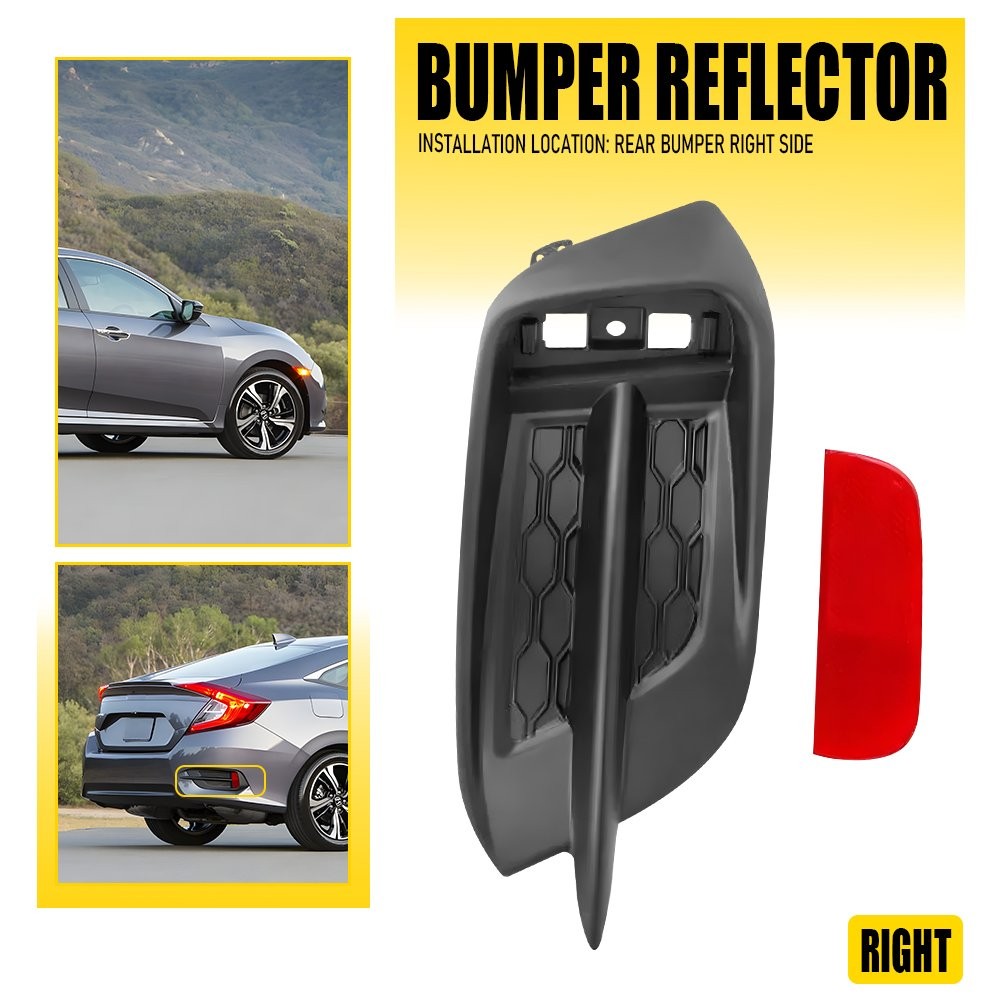 Bumper Fog Light Cover Bezel Trim Rear Right For 16-21 Honda Civic Sedan Coupe M