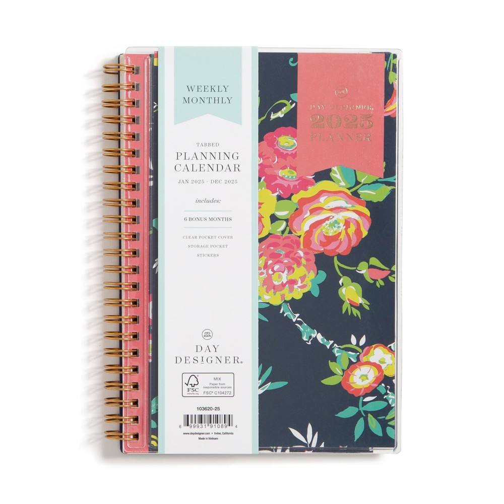 Blue Sky Day Designer 2025 Weekly and Monthly Planner Calendar January 2025 -...