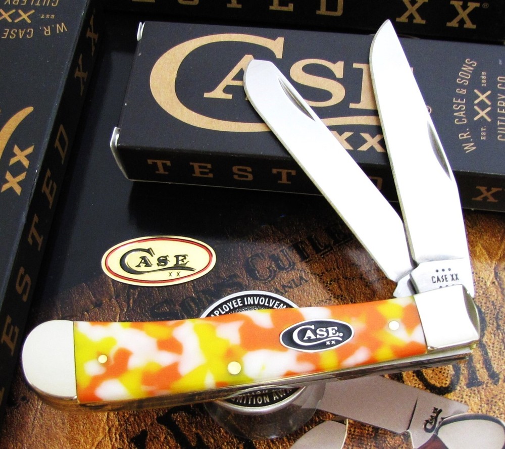 Case XX Trapper Knife PHENOMENAL Candy Corn Kirinite Thanksgiving Theme MIB! NR