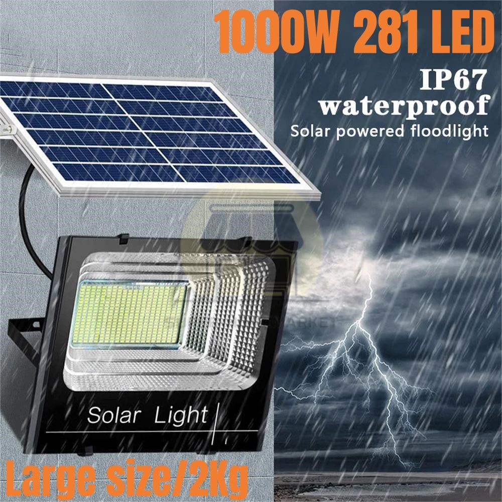 1000W Outdoor LED Solar Security Light Street Flood Light Dusk to Dawn Wall Lamp
