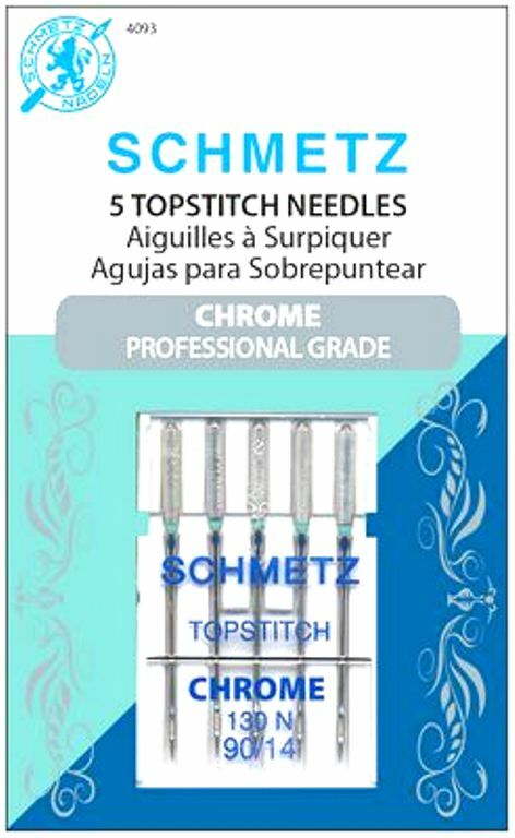 Schmetz Chrome Topstitch Sewing Machine Needles  90/14~5 Pack~Part# S-4093