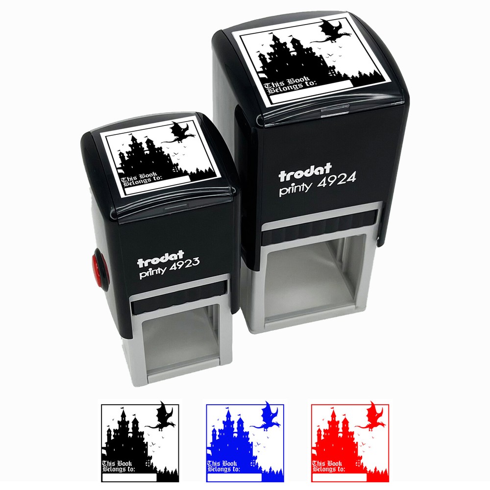 Dragon Castle This Book Belongs To Self-Inking Rubber Stamp Ink Stamper