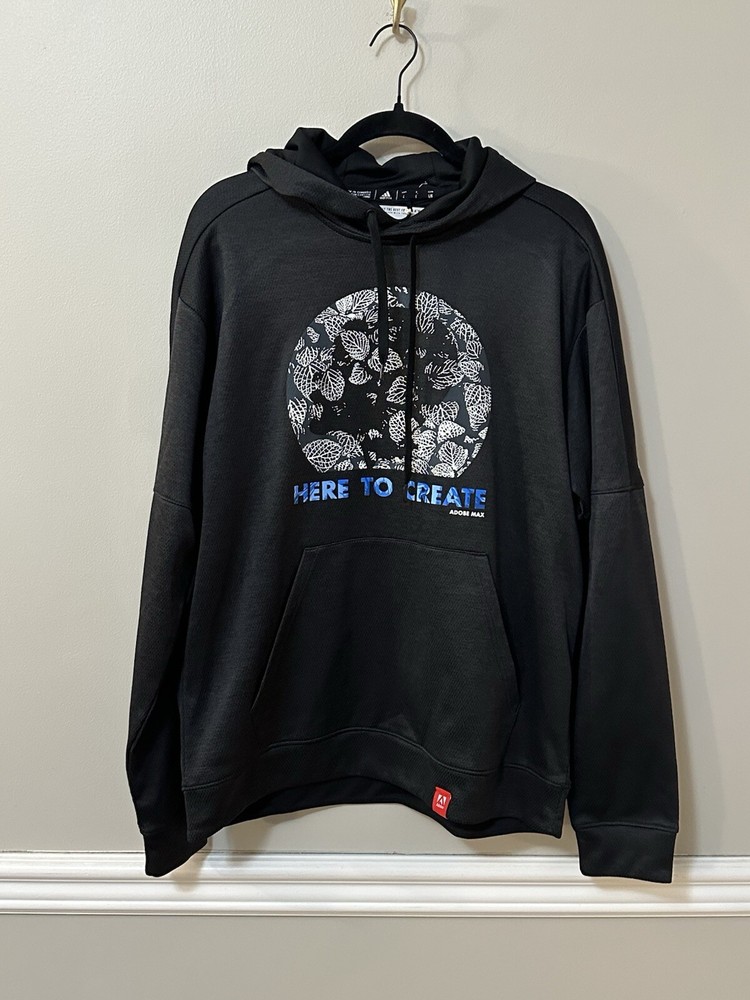 NWT Adidas “Here to Create” Adobe Max Climawarm Hoodie Pullover  Large