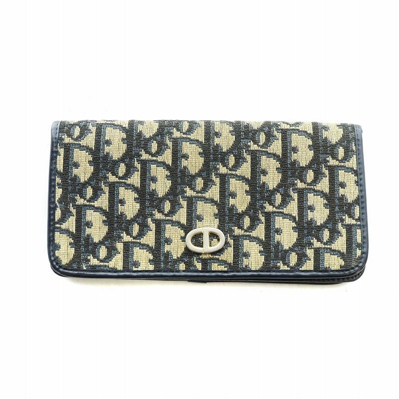 Vintage Christian Dior Exclusif Trotter Canvas Leather Long Wallet
