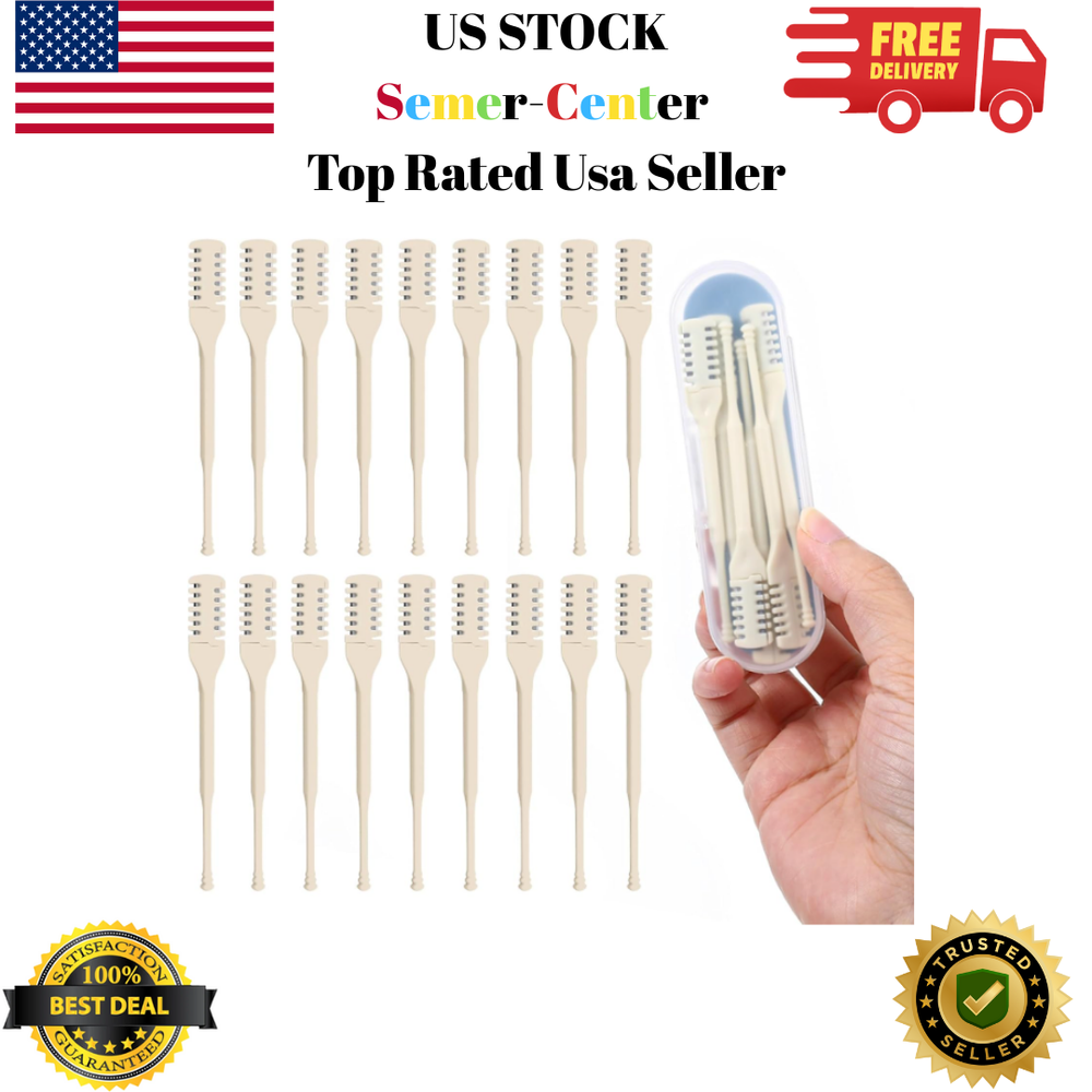 18 Pcs Manual Nose Hair Trimmer, 360° Rotating Nasal Hair Cutter with Ear Picker