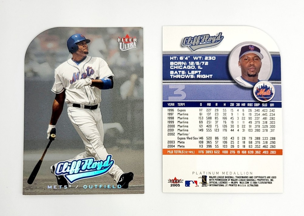 MINT PLATINUM MEDALLION DIE-CUT 2005 Ultra Cliff Floyd 3 Mets NEW YORK BASEBALL
