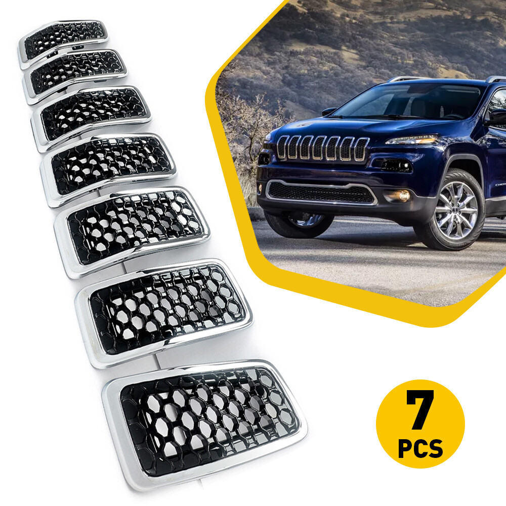 Front Grille Bumper Upper For Jeep Cherokee 2014-2018 Replacement Chrome Mesh S