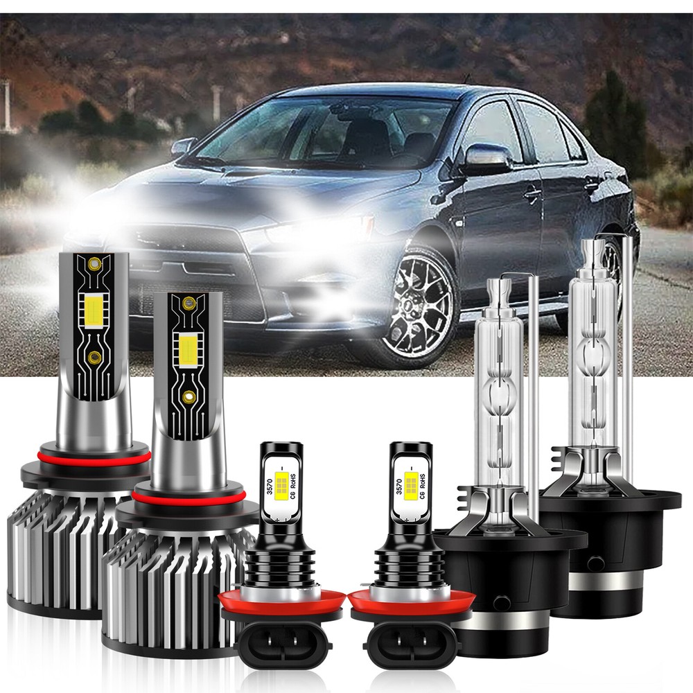 LED Headlight Bulbs Fog Light white Super bright For Mitsubishi Lancer 2009-2009