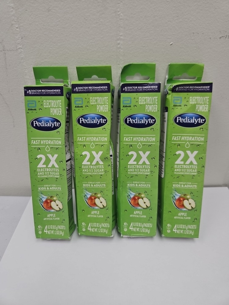Pedialyte Electrolyte Powder 4 Boxes Grape Flavor 16 Packs Fast Hydration