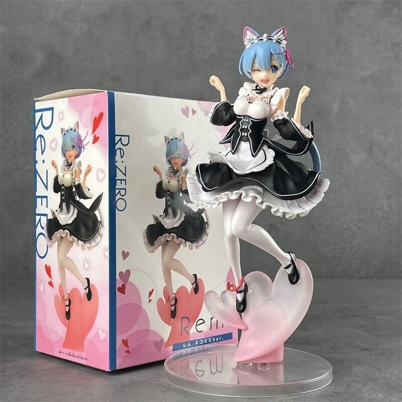 Re Zero Rem Cat Ear Figure Anime Collectible Model Toy