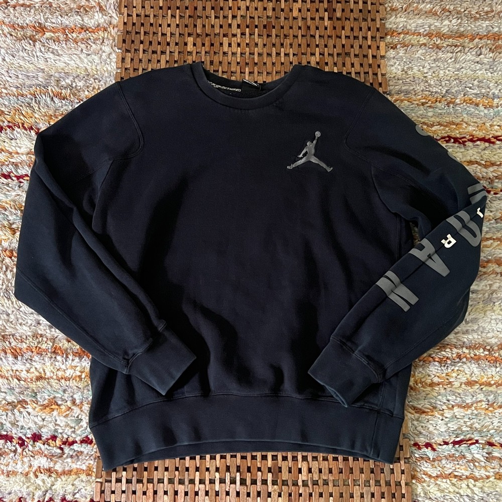 Nike Air Jordan Jumpman Crew Neck Sweater Sweatshirt Black Men's Large L