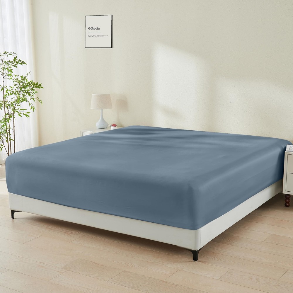 15 Inch Deep Pocket Bamboo Rayon Fitted Sheet - Ultra Soft Breathable Stretchable