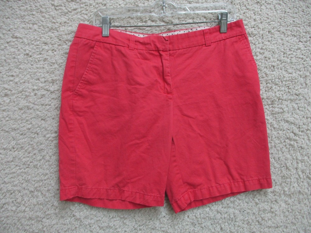 Tommy Hilfiger Womens Pink Cotton Chino Shorts with Pockets Size 8 Regular Casual Style