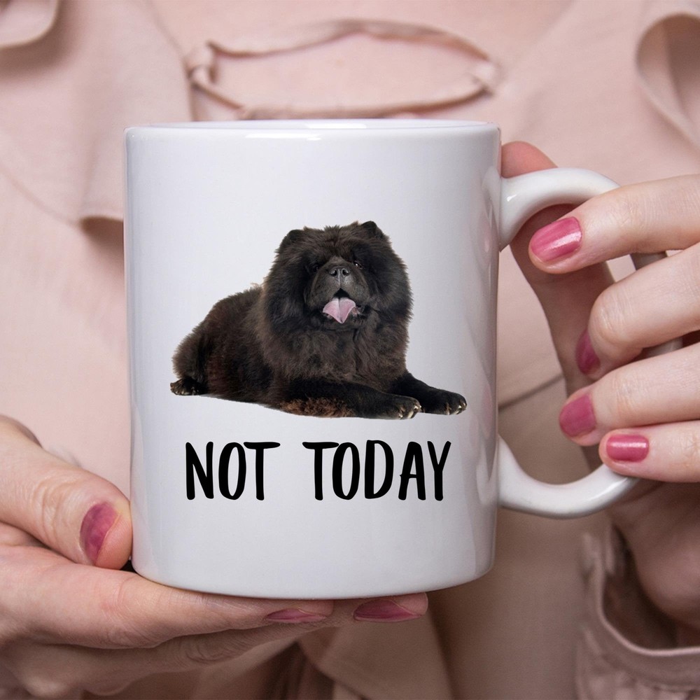 Funny Black Chow Chow Lazy Dog Coffee Mug Gift for Women and Dog Moms