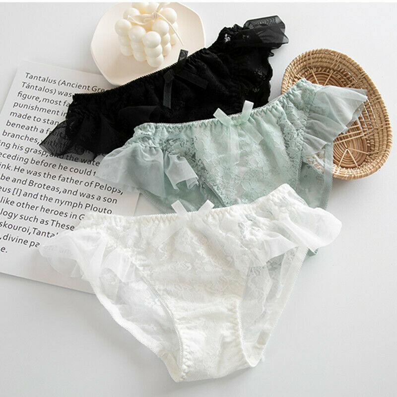 Sexy Japanese Mesh Ruffled Low-Waist Panties for Women and Girls Underwear
