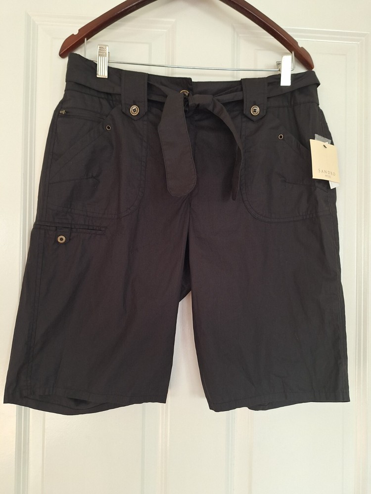 Sandro Black Cotton Shorts Size 12P