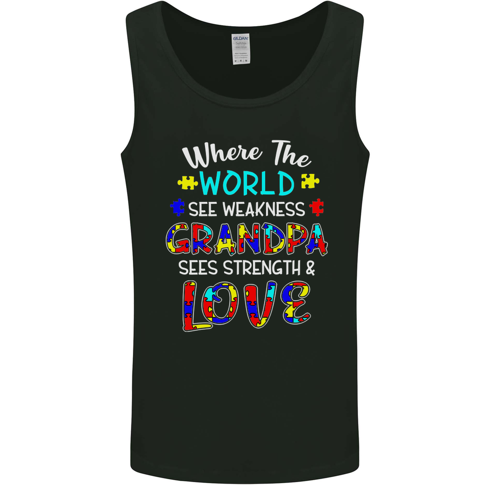 Autism Grandpa Sees Love Strength Autistic Mens Vest Tank Top