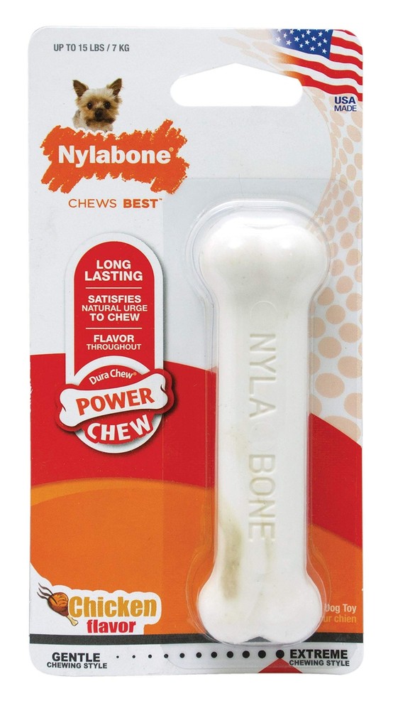 Nylabone Power Chew Classic Bone Chew Toy for Dogs Durable Dog Toys for Aggre...