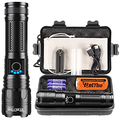 Powerful 250000 Lumens LED Flashlight High Lumens Rechargeable Super Bright