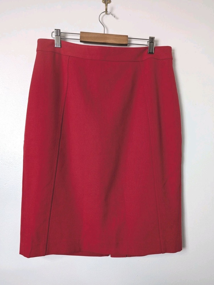 Nordstrom Halogen Red Stretch Pencil Skirt Size 10 Lined Business Wear