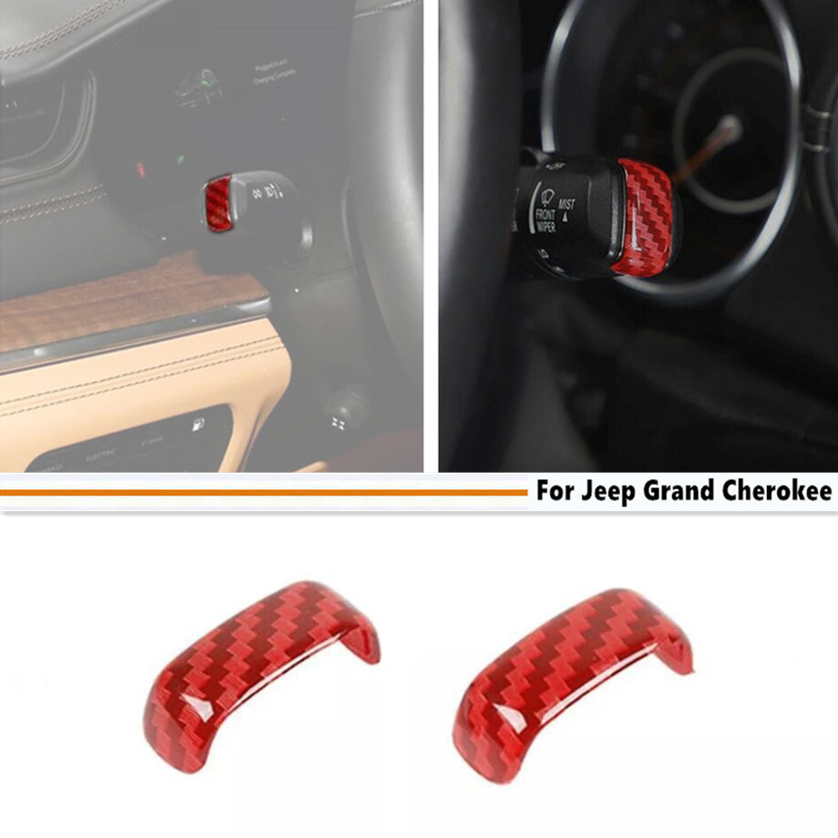 Red Carbon Turn Signal Lamp Wiper Trim Accessories For Jeep Grand Cherokee 22-24