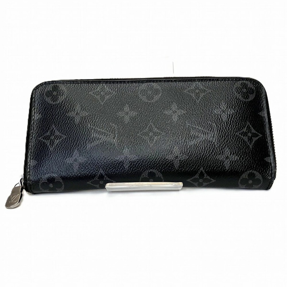 LOUIS VUITTON Zippy Long Wallet Monogram Eclipse Fabric Used