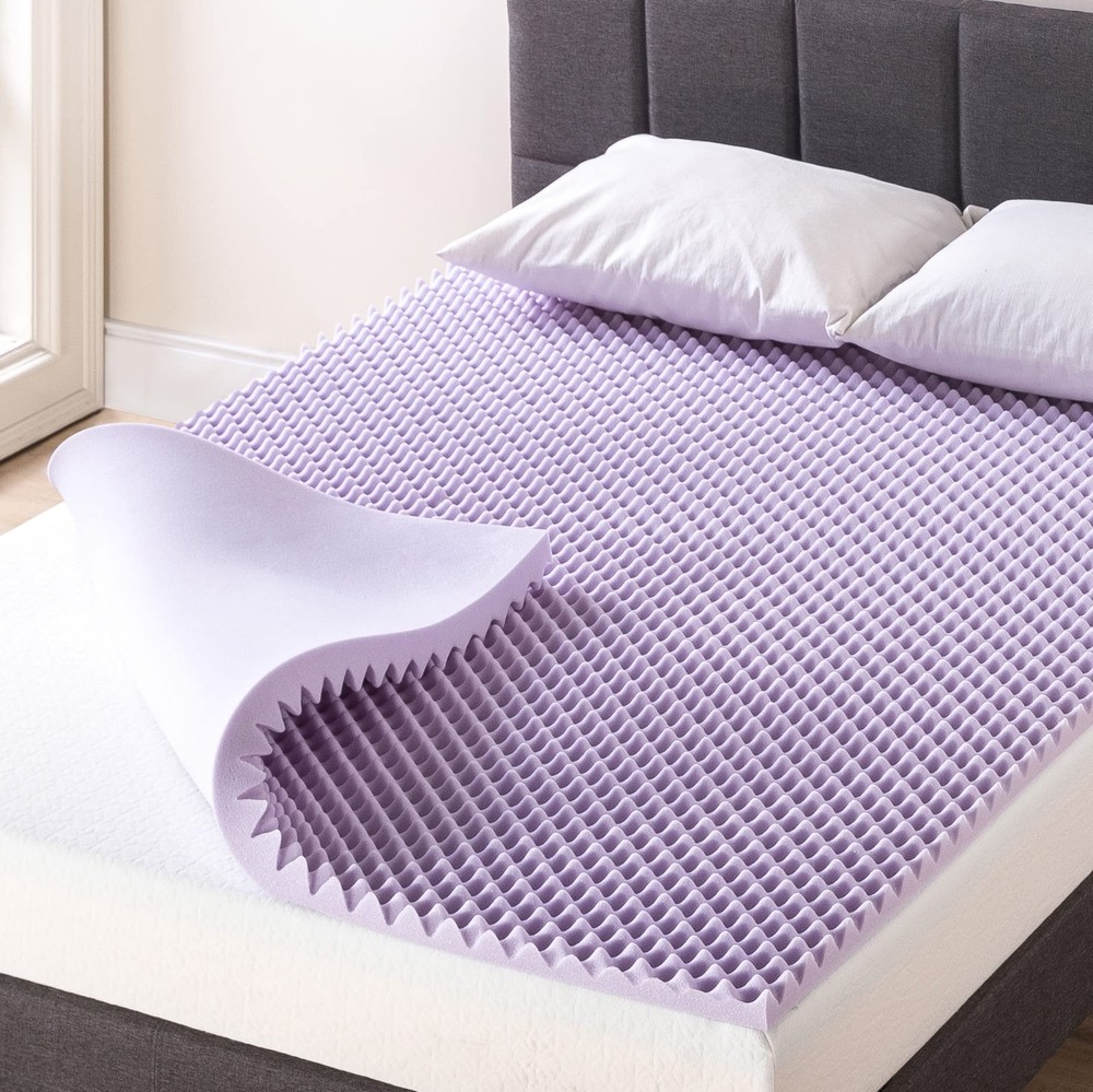 Best Price Mattress 1.5 Inch Egg Crate Memory Foam, Soothing Lavender Infusio...