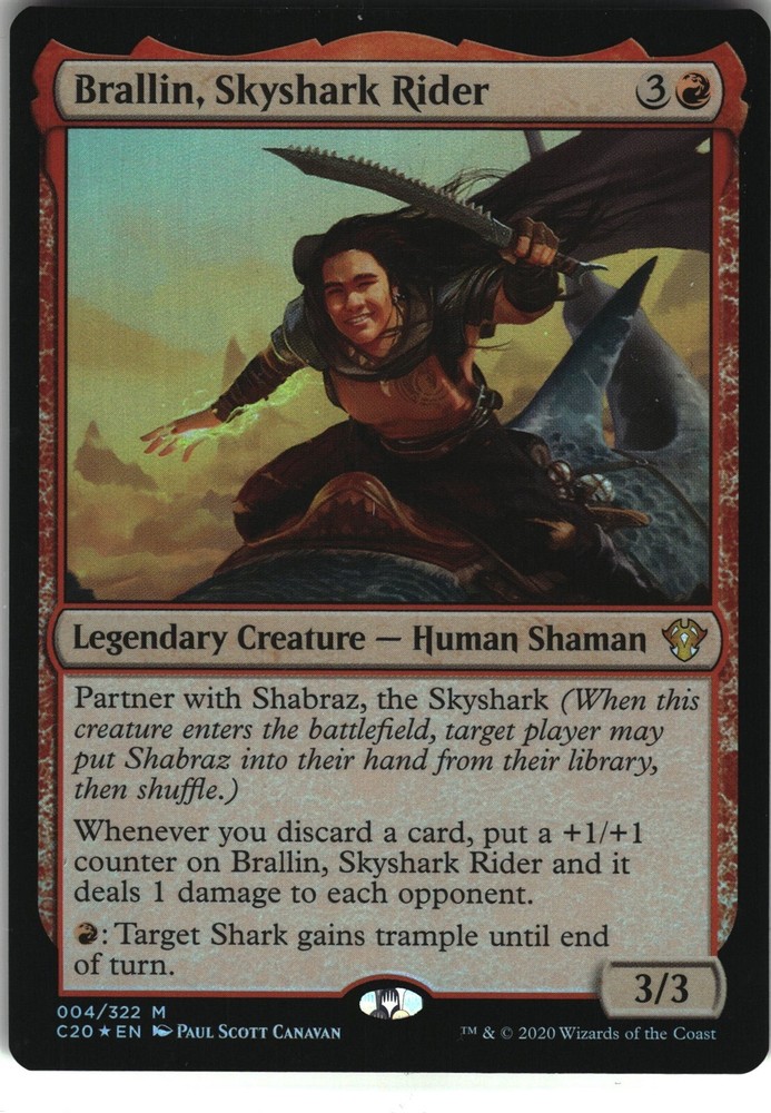 BRALLIN, SKYSHARK RIDER Commander 2020 FOIL #4 C20(NM+)(MTG)